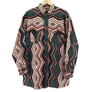 VTG Western Signatures by Ed's West Men's  L Southwestern‎ Cowboy Rodeo Ranch